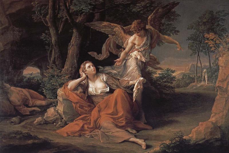 Angels coming out in the desert in front of the Hagar, Pompeo Batoni